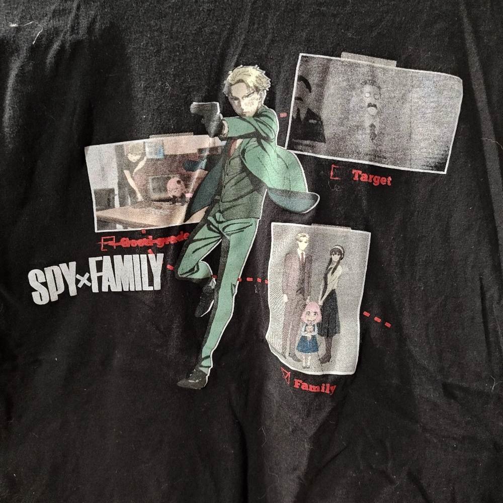 Official Spy x Family Loid Forger Black Tee T-shirt Size Small
